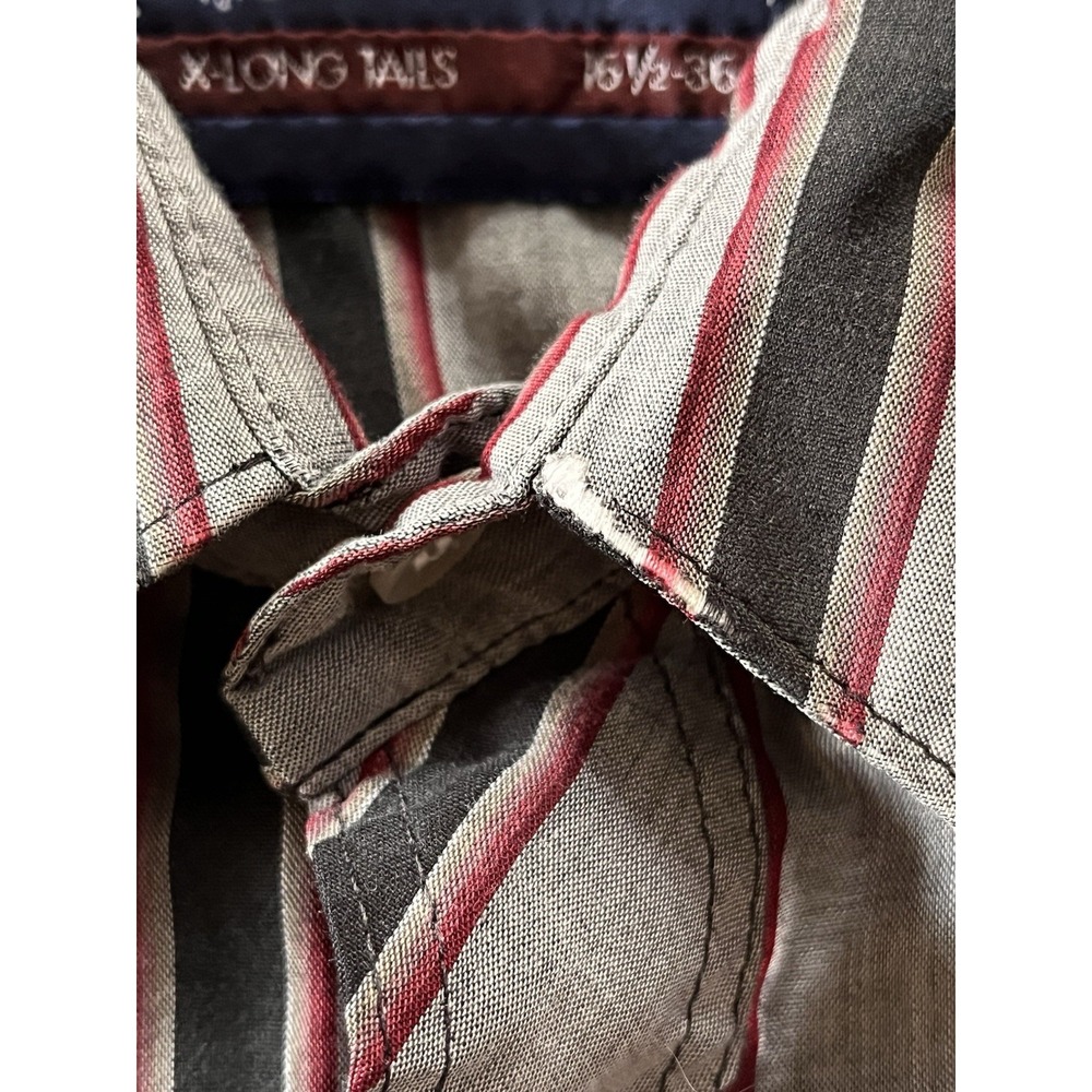 VTG Wrangler Pearl Snap Western Shirt - Black/Gray/Red X-Long Tail - Large - Picture 6 of 10